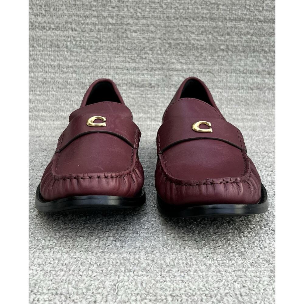 COACH Jolene 13MM Burgundy Leather Loafers Women's Size 9 US NEW - Picture 6 of 16
